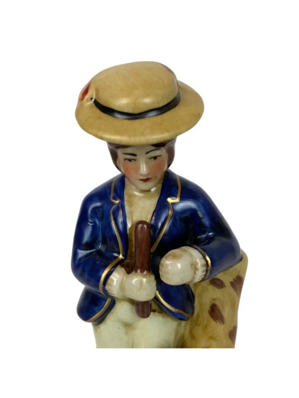 Vintage English Staffordshire Sailor and Dog Ceramic Figurine